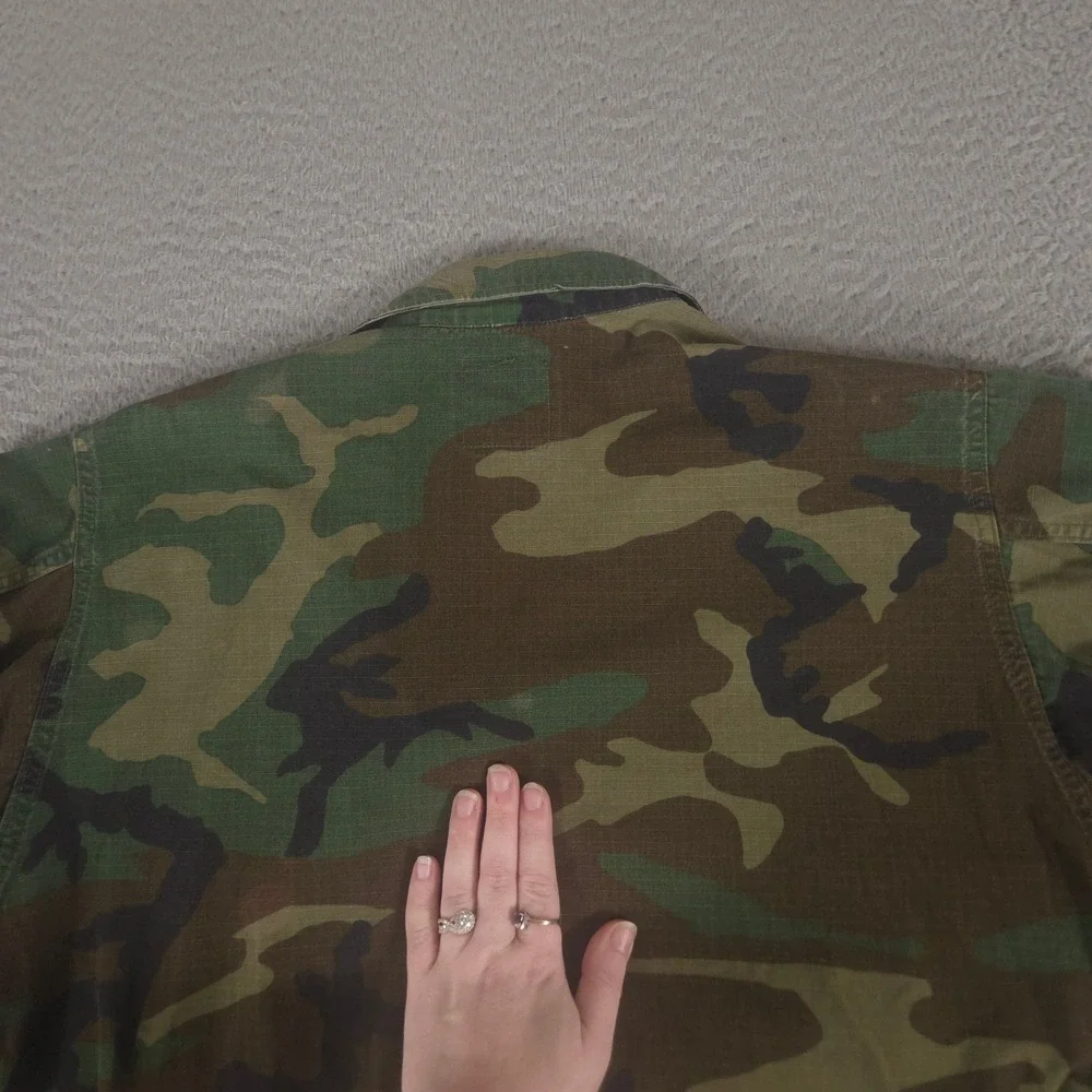 VINTAGE American Apparel Jacket Mens Medium Green Woodland Camo Ripstop 80s 90s